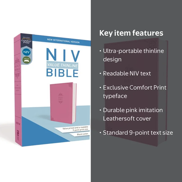Zondervan, NIV Value Thinline Bible, Imitation Leather, Pink