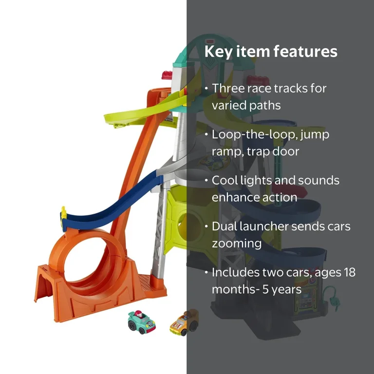 Fisher-Price Little People Launch & Loop Raceway, Toddler Toy Car