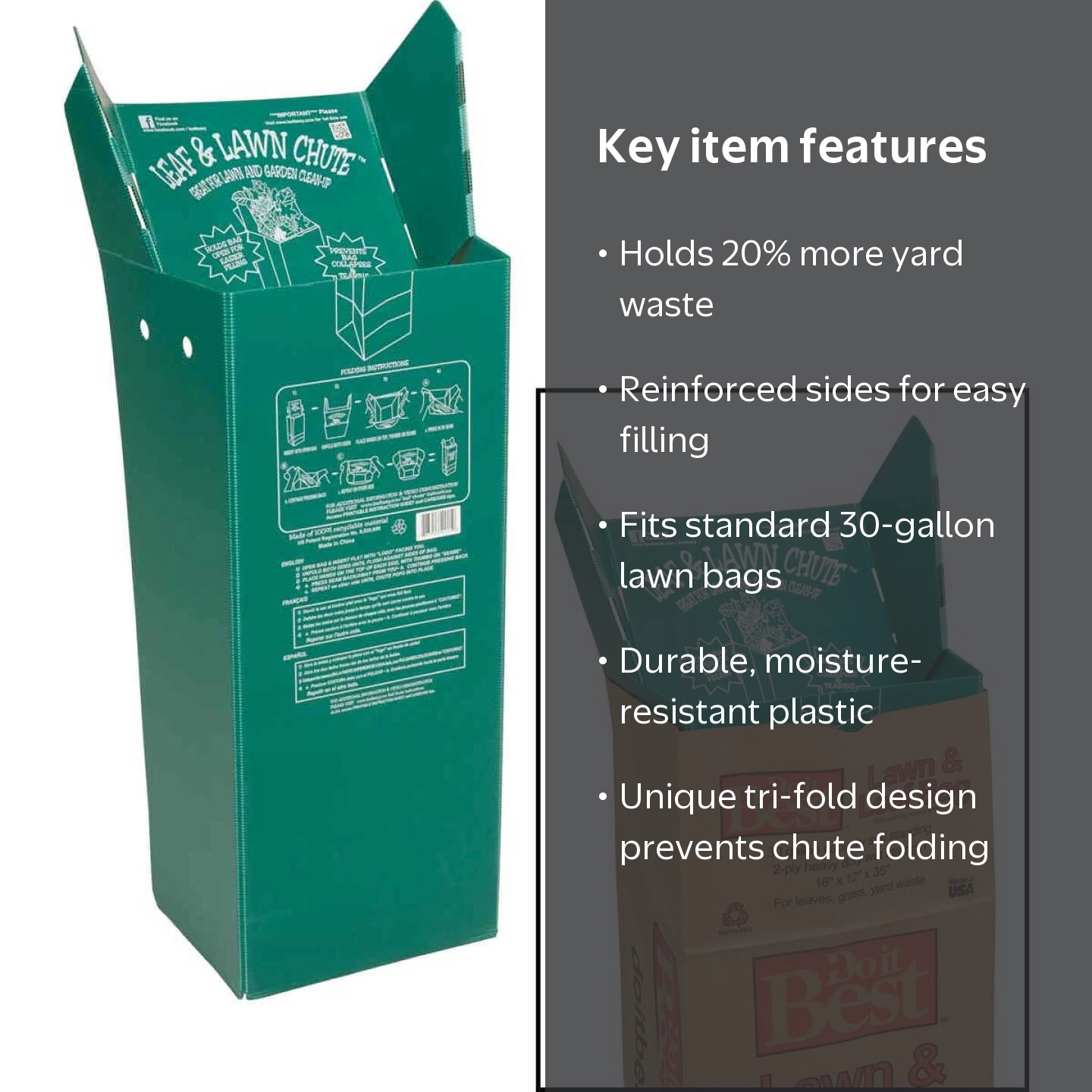 Luster Leaf A650 Leaf and Lawn Chute for Yard Waste Bags - Walmart.com