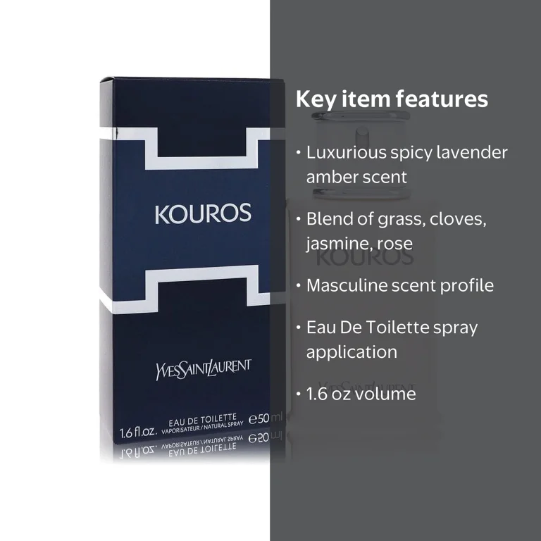 YSL KOUROS Eau De Toilette Cologne Spray 1.6 oz For Men by Yves