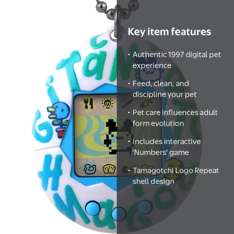 Original Tamagotchi Gen 2 Virtual Pet Toy with Turquoise Shell