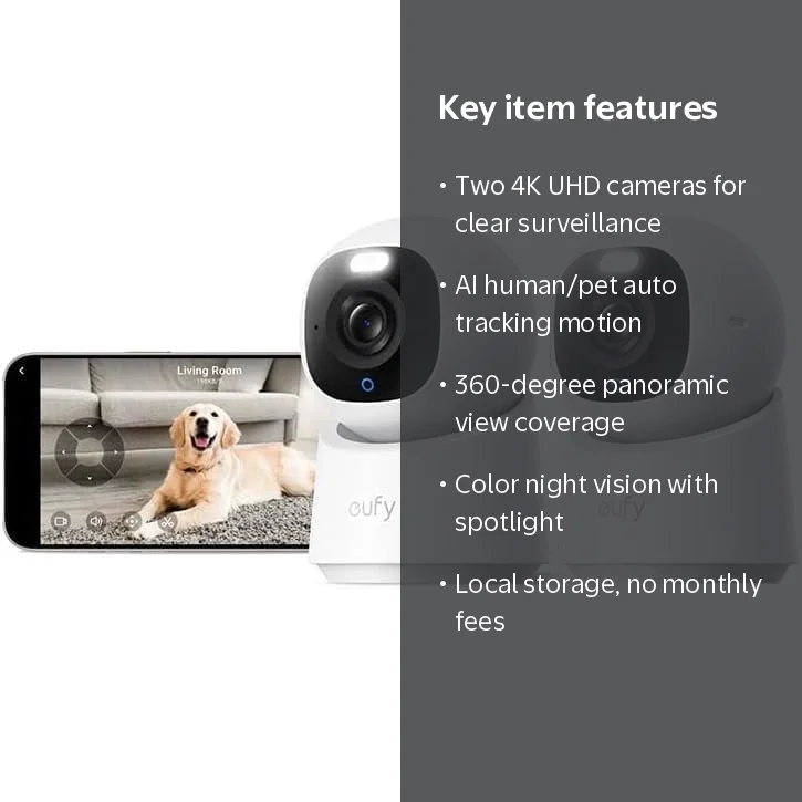 eufy, Indoor Cam E30 2-Cam Kit, 4K UHD Security Camera - Walmart.com