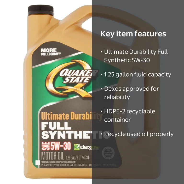 Quaker State Ultimate Durability Full Synthetic Motor Oil 5W-30