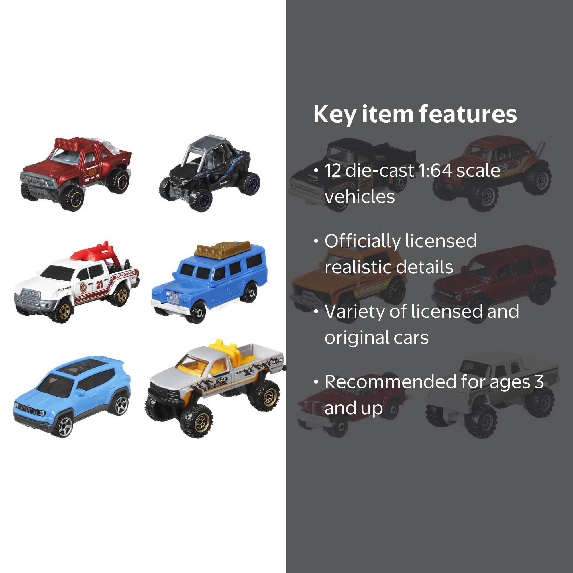 Matchbox Cars Adventure 12-Pack, Set of 12 1:64 Scale Vehicles