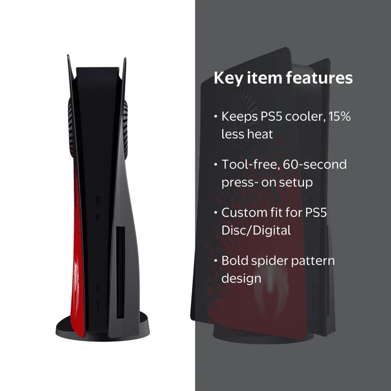 Enhanced PS5 Accessories: Spider Pattern Vented Console Cover for