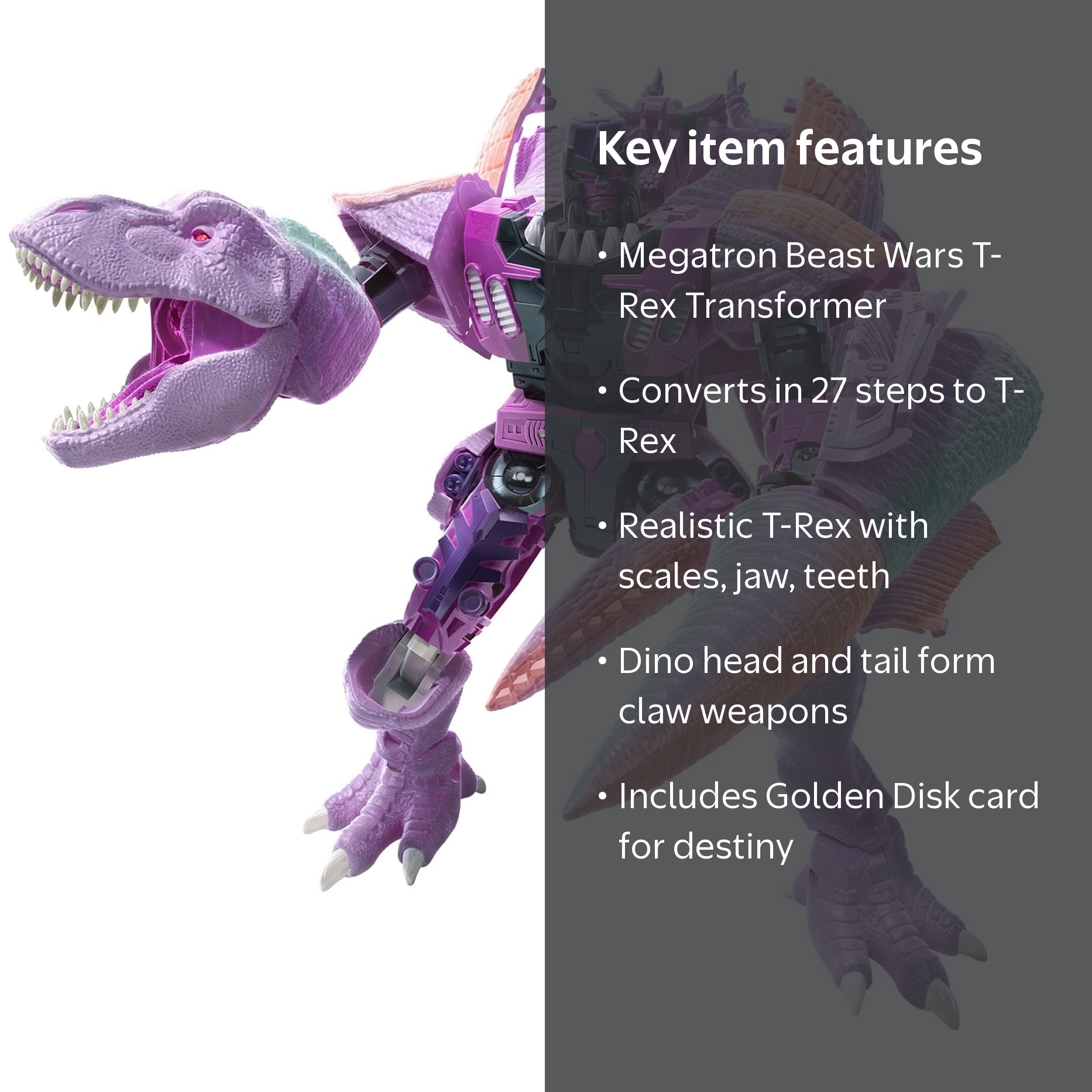 Transformers, Kids Action Figure, T. Rex Megatron, 8 inches