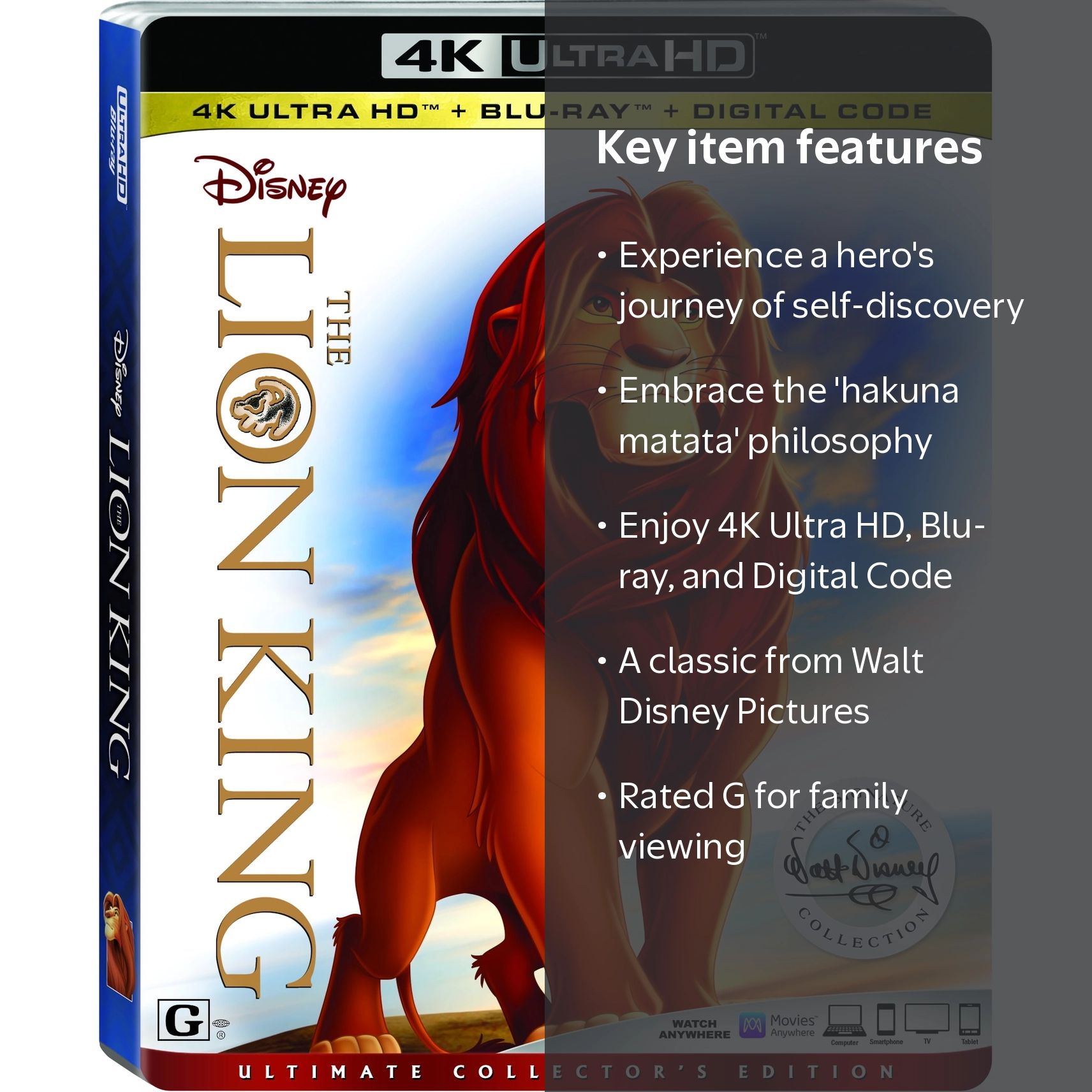 Disney's The Lion King - 4K Ultra HD, Blu-ray & Digital Code