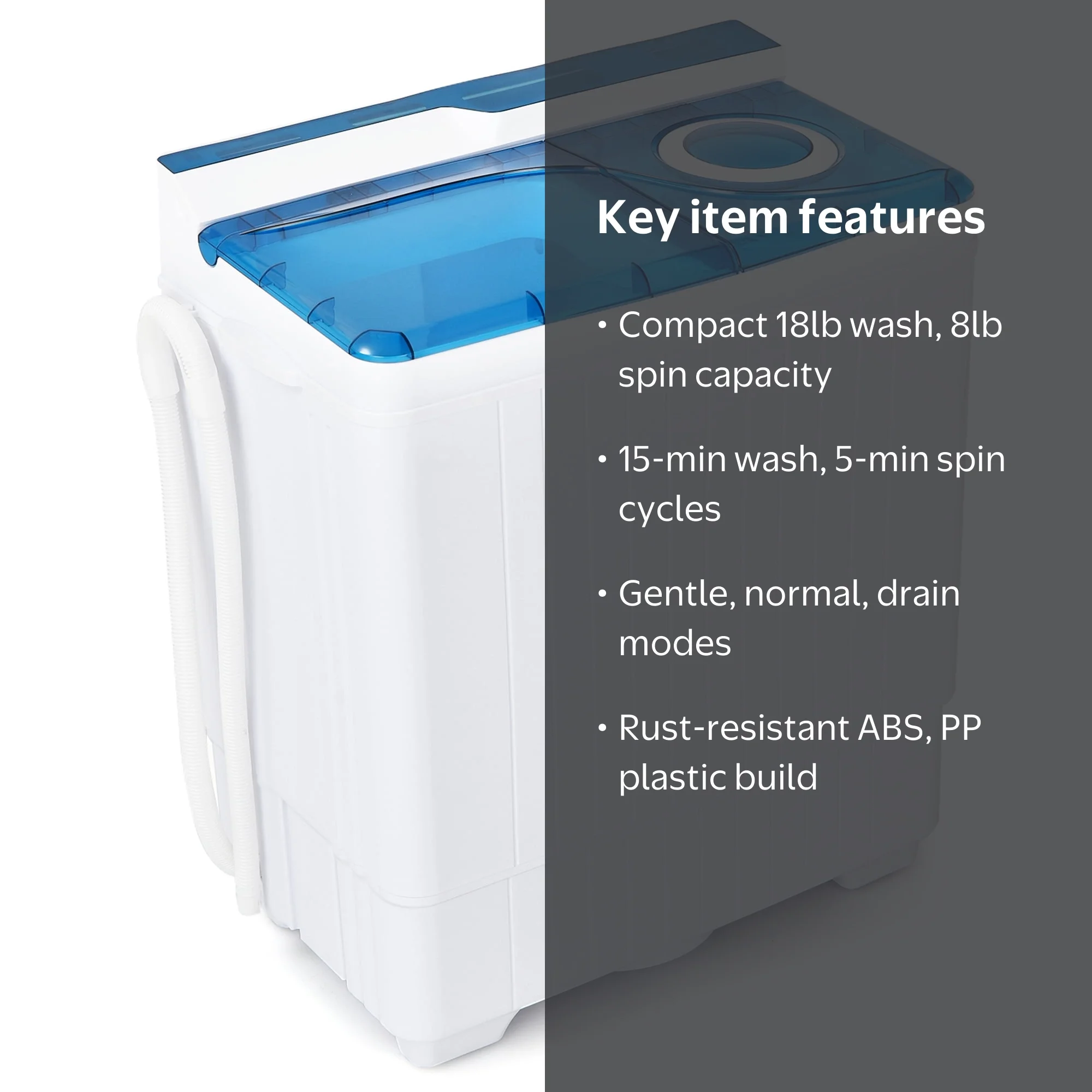 Gymax Portable Semi-automatic Washing Machine 26 lbs Twin Tub