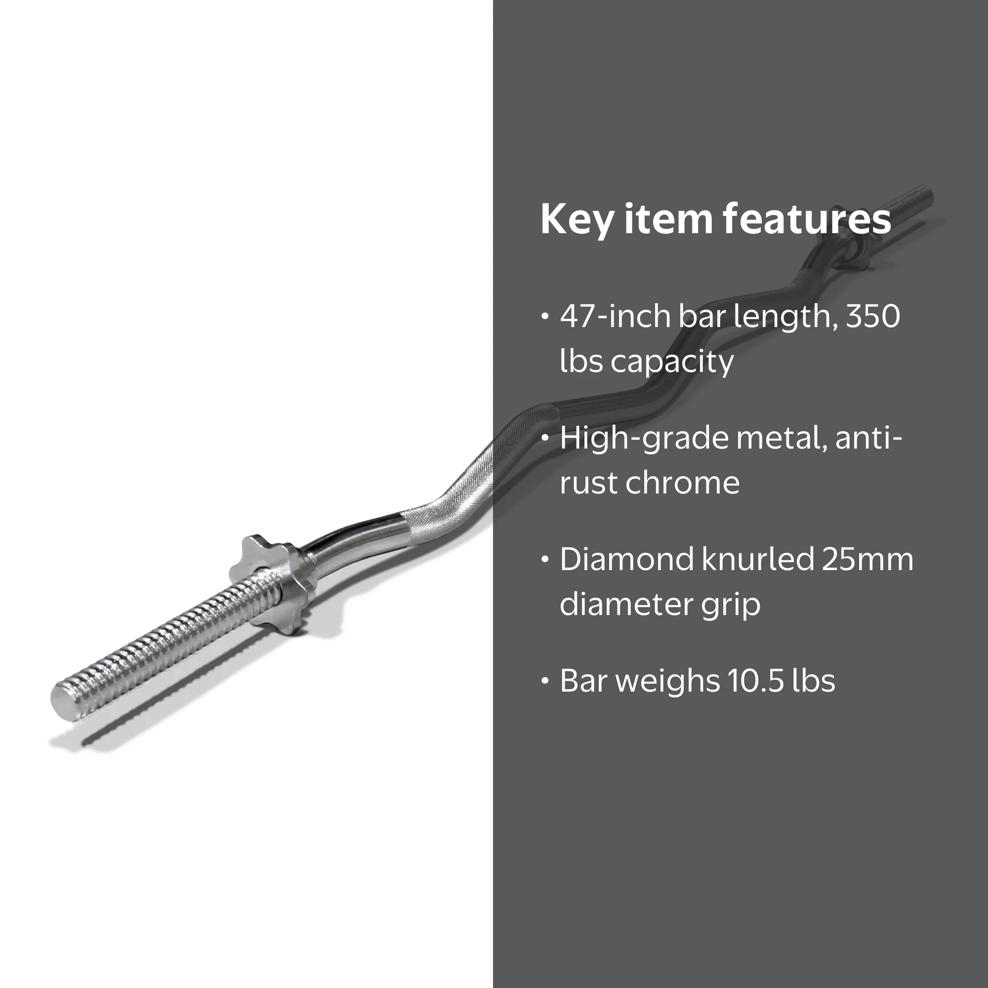 XPRT Fitness 47 In. Standard EZ Curl Weight Bar - Walmart.com