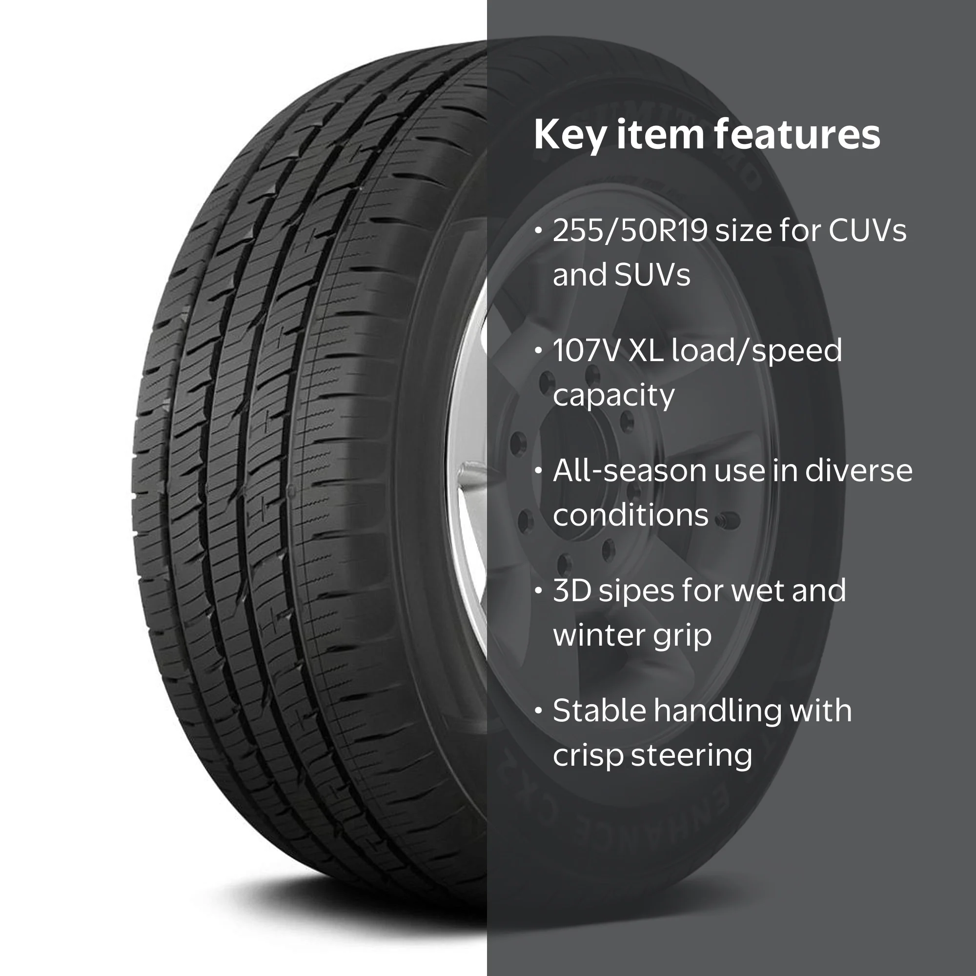 T643　225/35ZR19　MINERVA　　2本　片減り　シワ有り Sumitomo HTR Enhance CX2 All Season 255/50R19 107V XL SUV