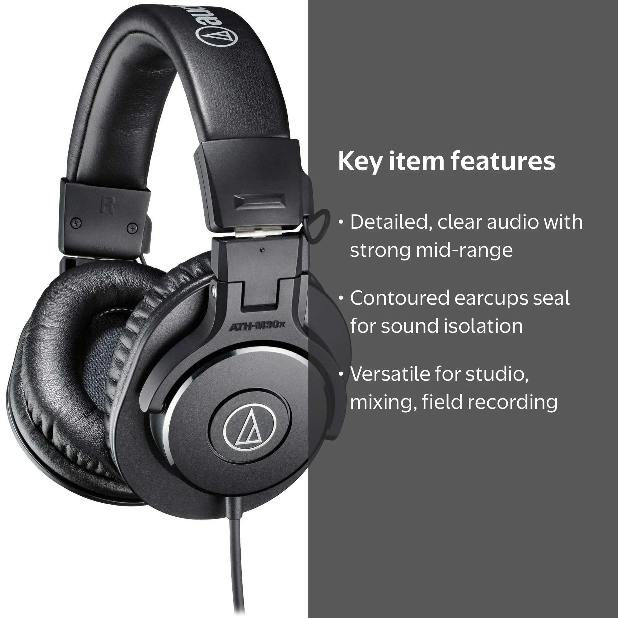 Audio-Technica ATH-M30x Professional Monitor Headphones - Walmart.com