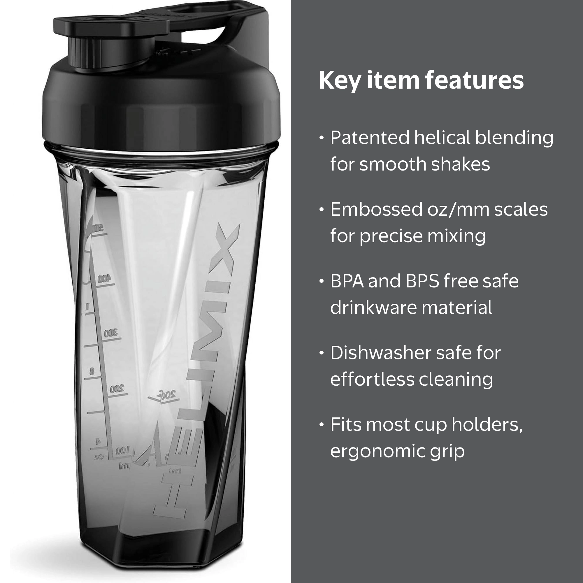 Helimix 2.0 Vortex Black Portable Pre-Workout Protein Blender