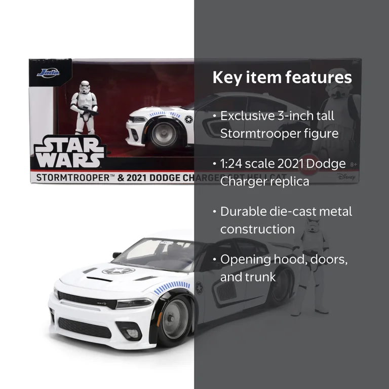 Star Wars Stormtrooper with 2021 Dodge Charger SRT Hellcat Die