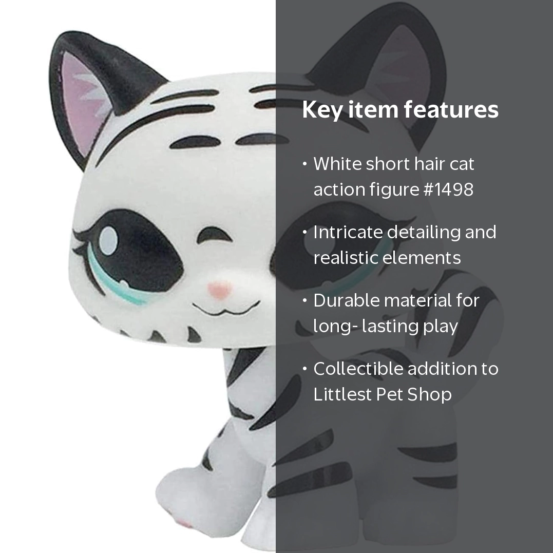 Action Figures Pet #1498 Short Hair Cat White Collectible, Pet