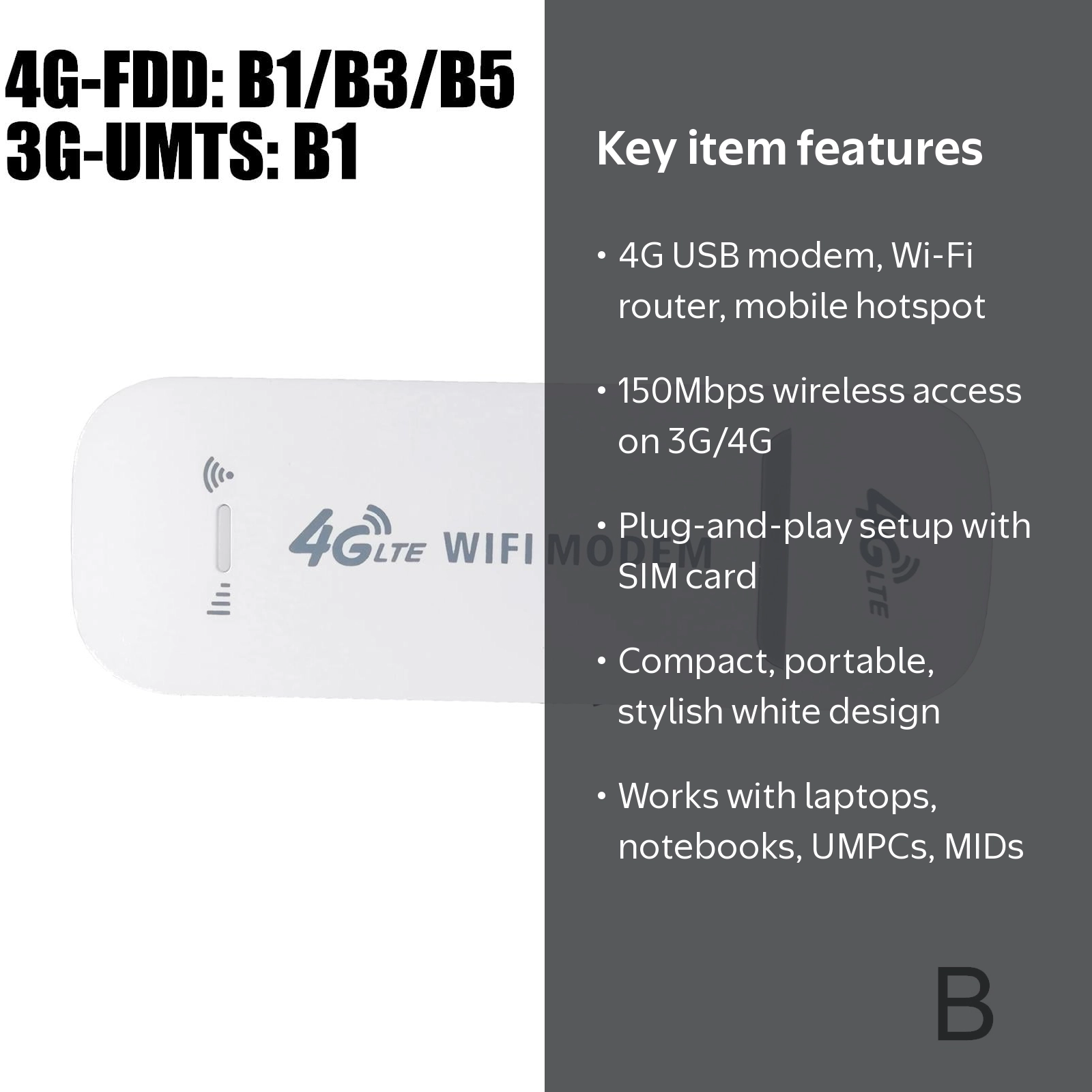 LUVCLS Unlocked 4G LTE Wireless USB Modem Router, Portable WiFi