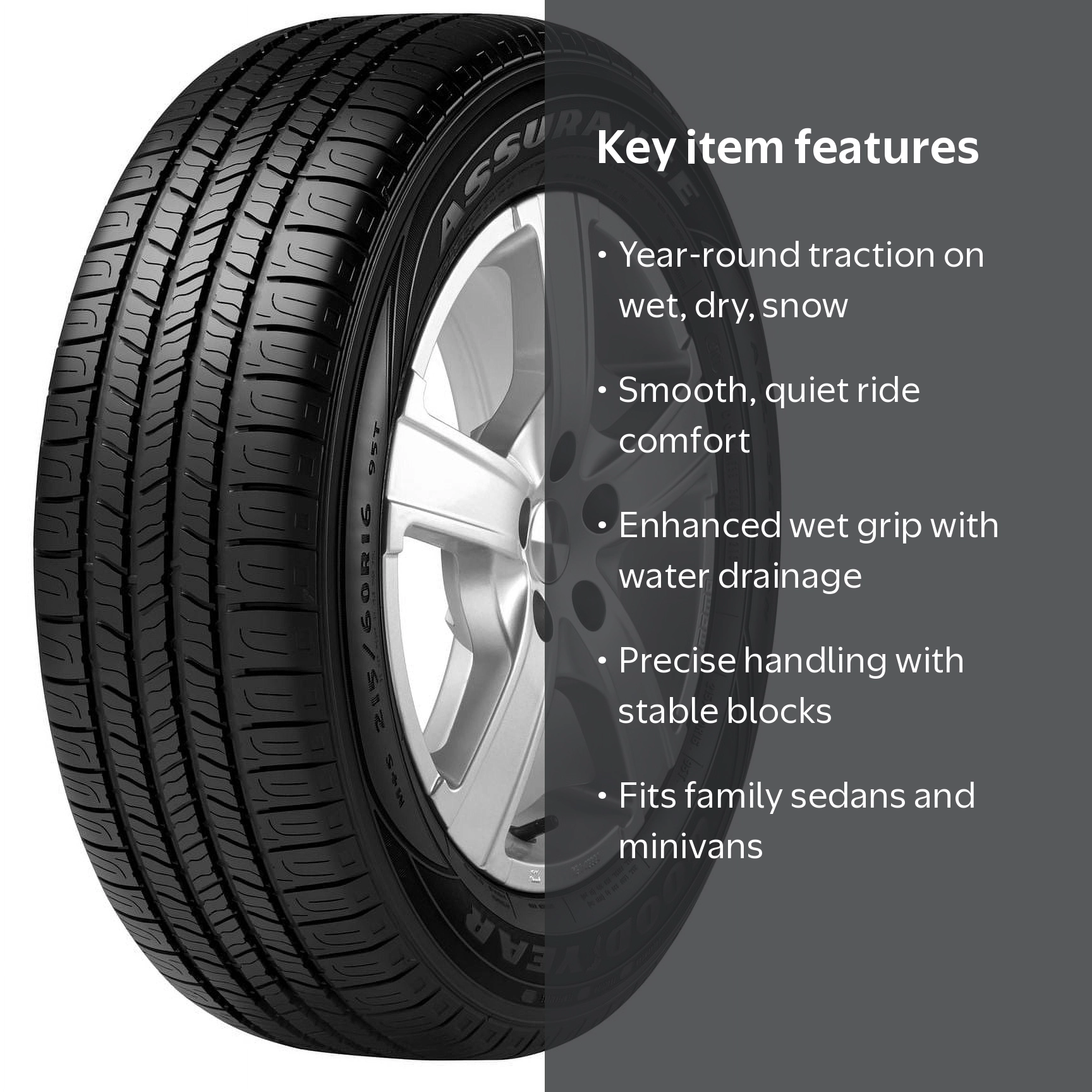 Goodyear Assurance 205/70R15 96T All-Season Passenger Tire for All