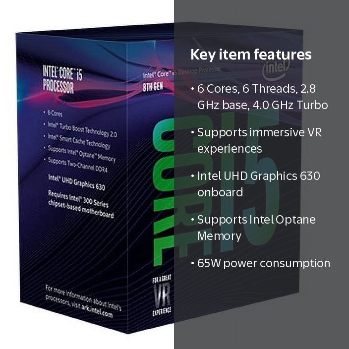 Intel Core i5-8400 Desktop Processor 6 Cores up to 4.0 GHz LGA