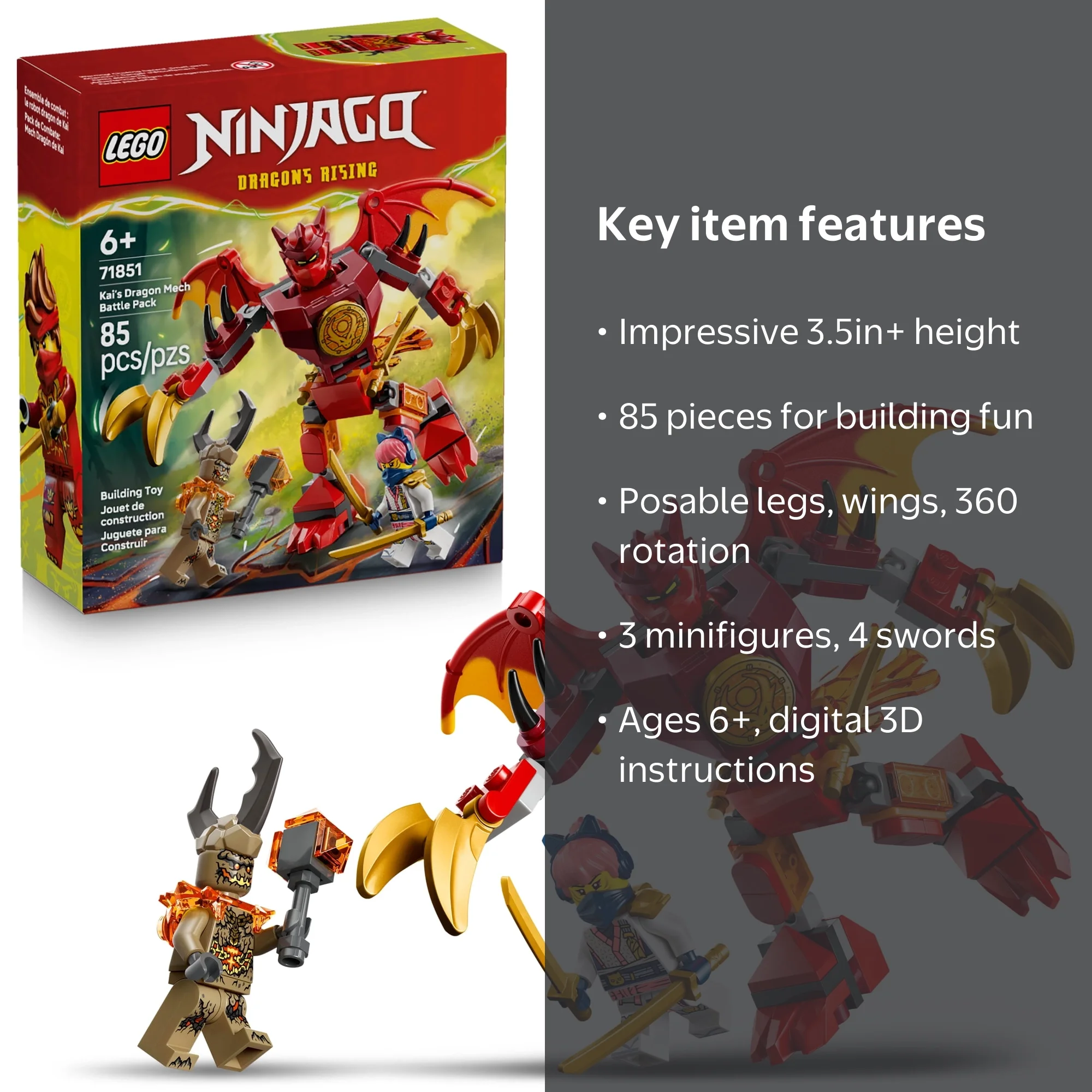 さきむらページ Kai's Dragon Mech Battle Pack 71851 | NINJAGO® | Buy online at the