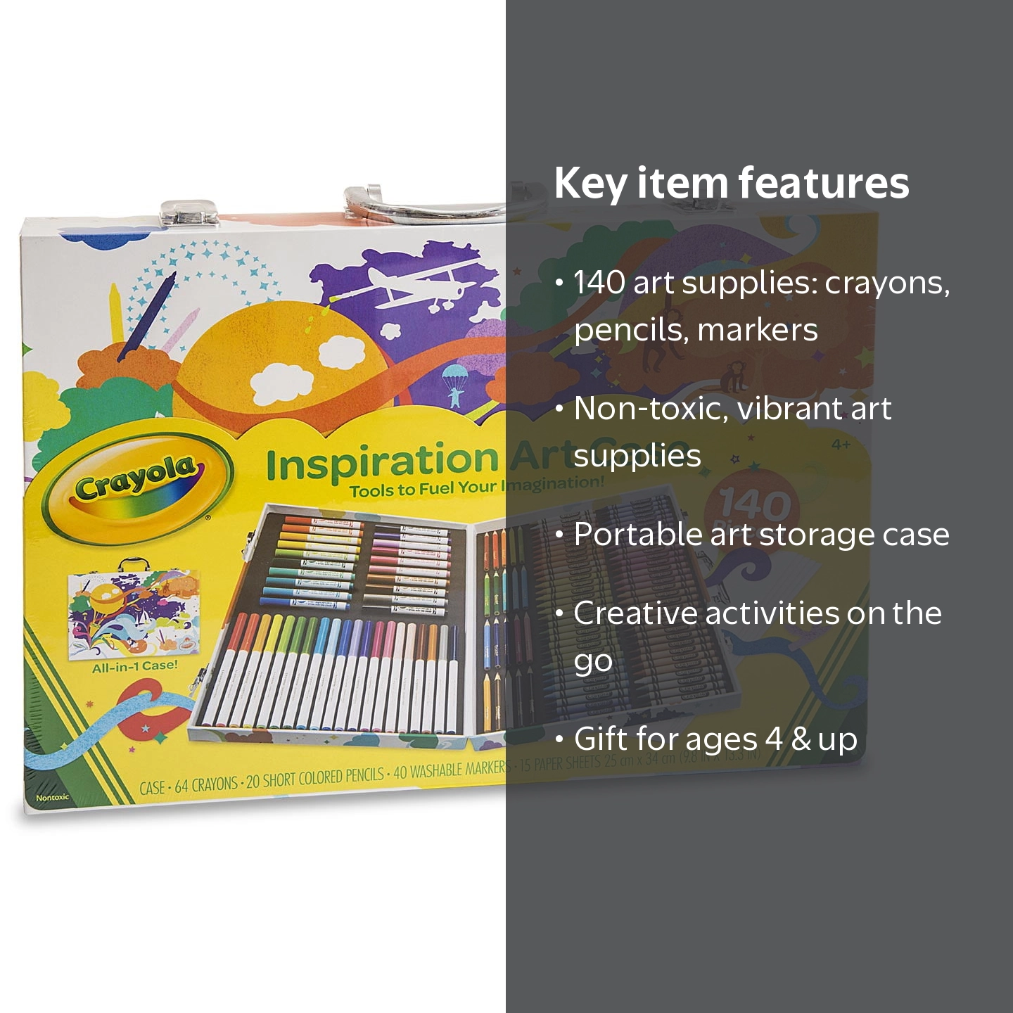 Crayola Zigzag Art Case: 140pc Kids Craft Kit with Crayons