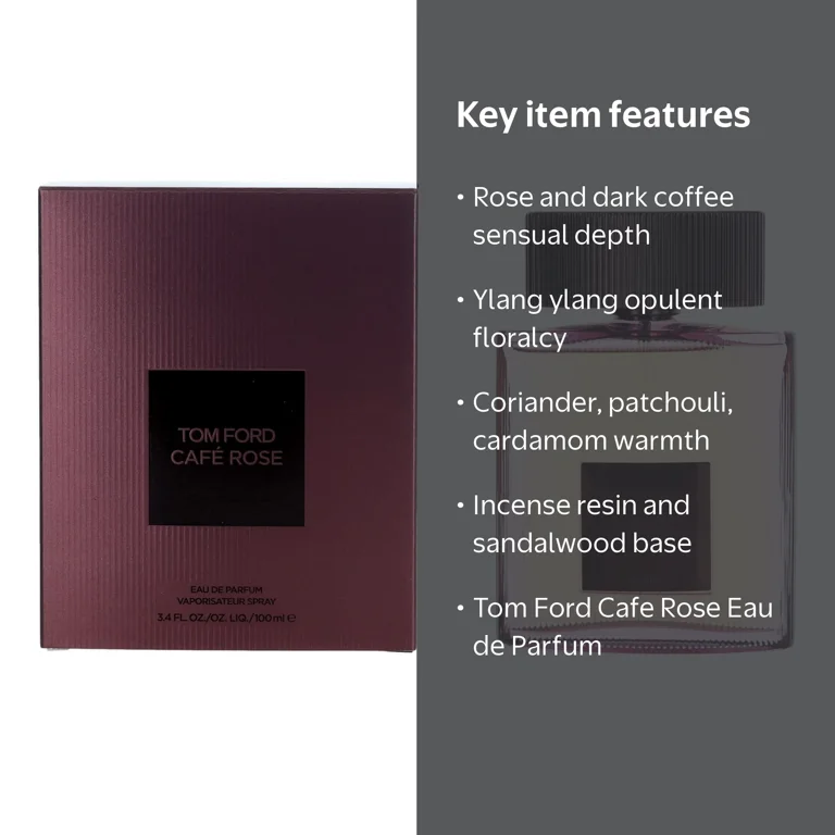 Tom Ford Cafe Rose 3.4 oz EDP Spray for Women, Floral Coffee Scent