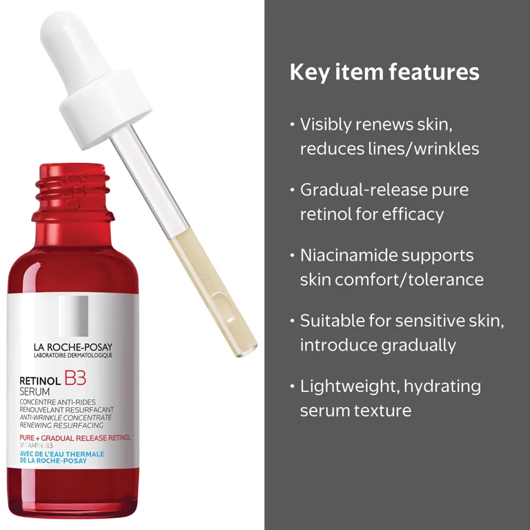 La Roche-Posay Pure Retinol Face Serum with Vitamin B3, 1.0 fl oz