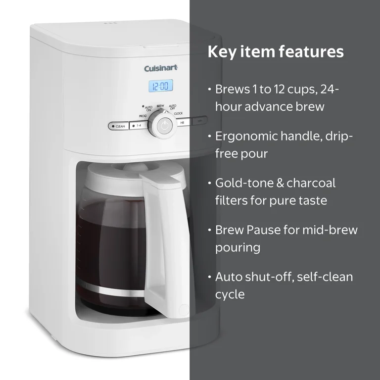 Cuisinart Classic Programmable Coffeemaker, White 12 Cup - Walmart.com