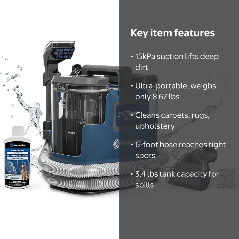 Vacmaster SCB301 Portable Carpet & Upholstery Spot Cleaner, 15Kpa