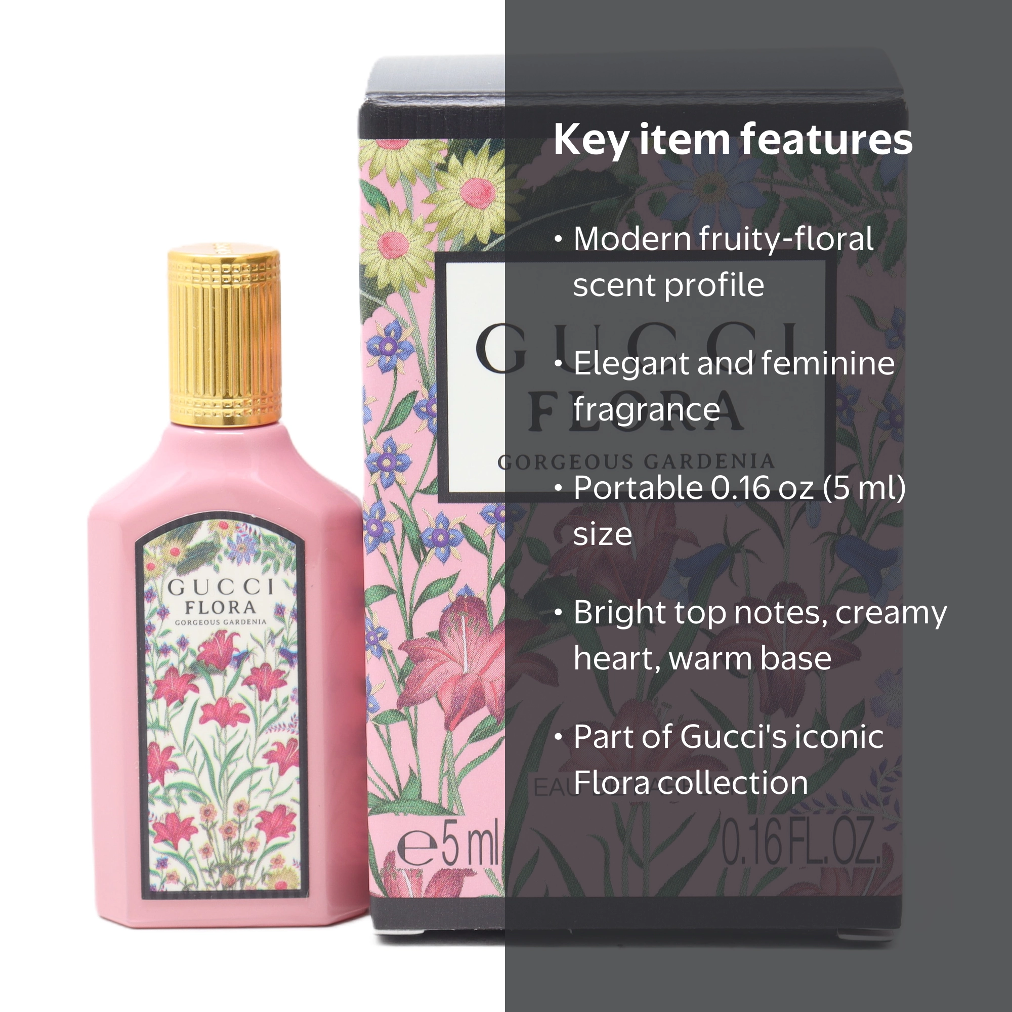 Gucci, Eau De Parfum Miniature, 0.16oz, Flora Gorgeous Gardenia