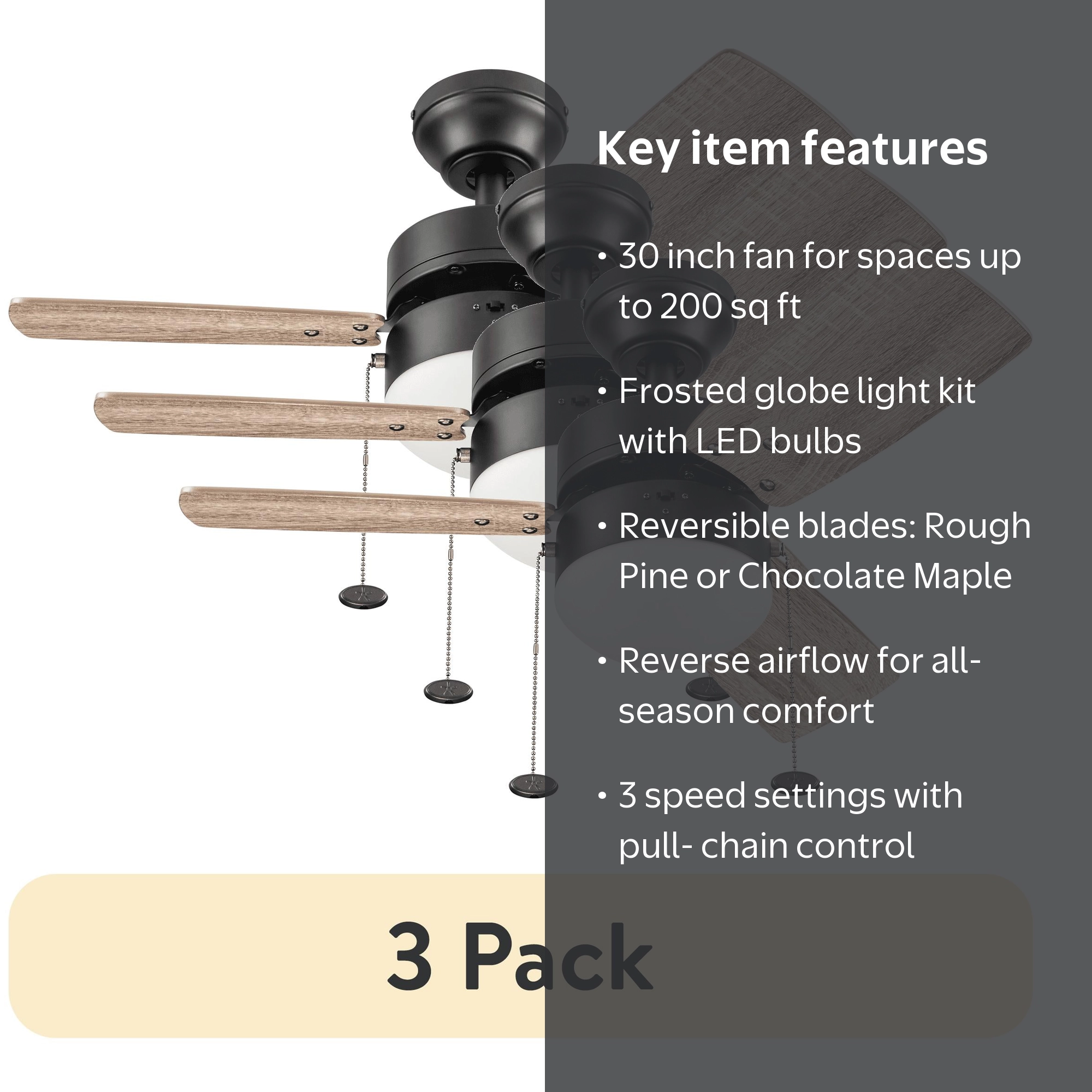 ショーンくんリモコンFE-13F3W/FE-13E3W （17-350） 30 Finney Modern Bronze Ceiling Fan - Walmart.com