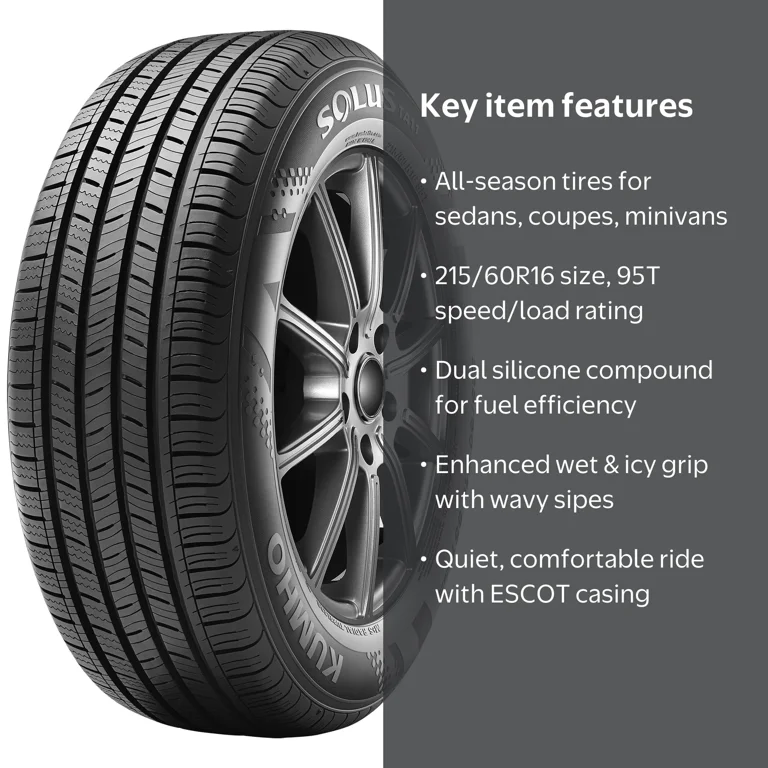 Kumho Solus TA11 All-Season Passenger Tire, 215/60R16 95T, Fuel