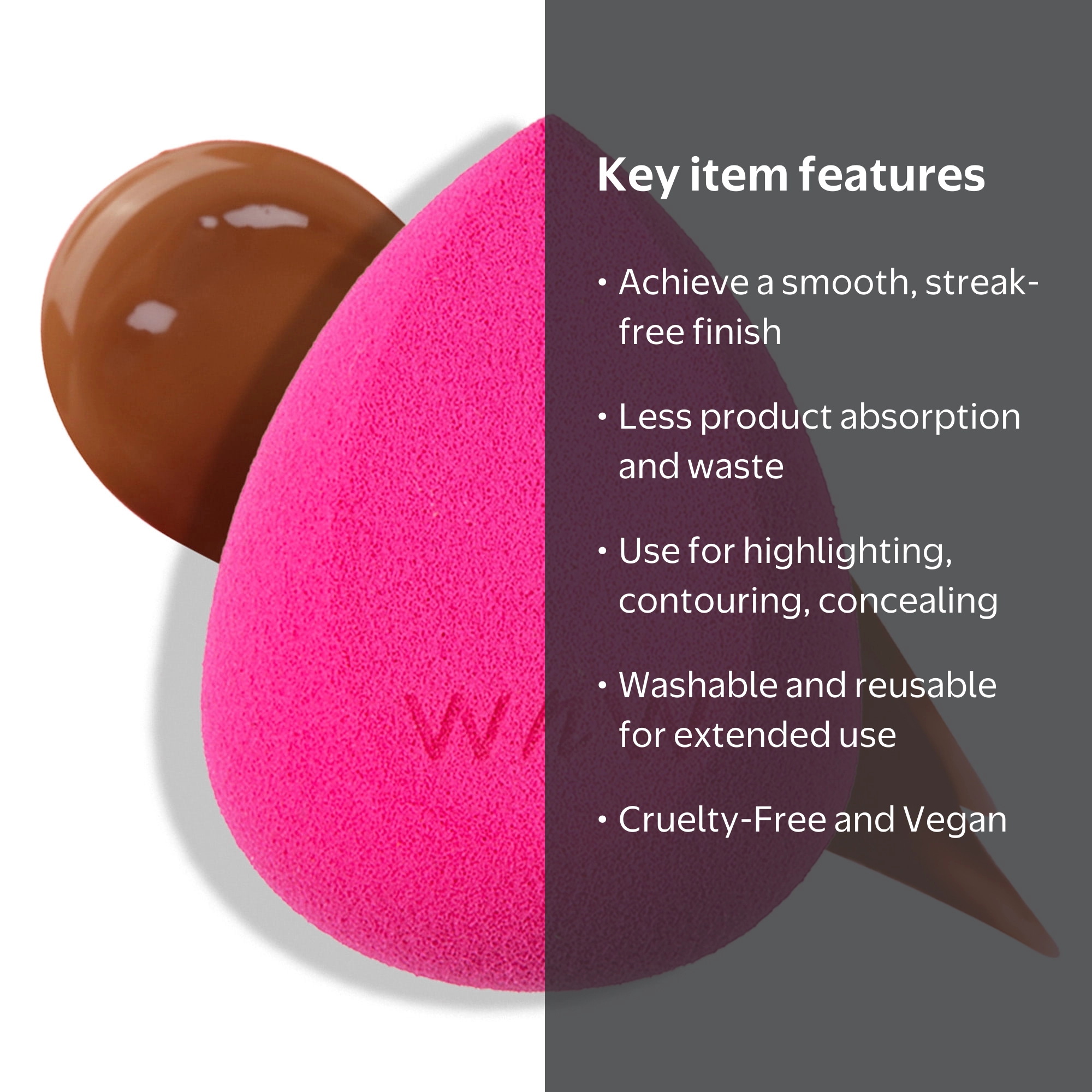 Wet n Wild Streak-Free Makeup Blending Sponge, Pink, Cruelty-Free