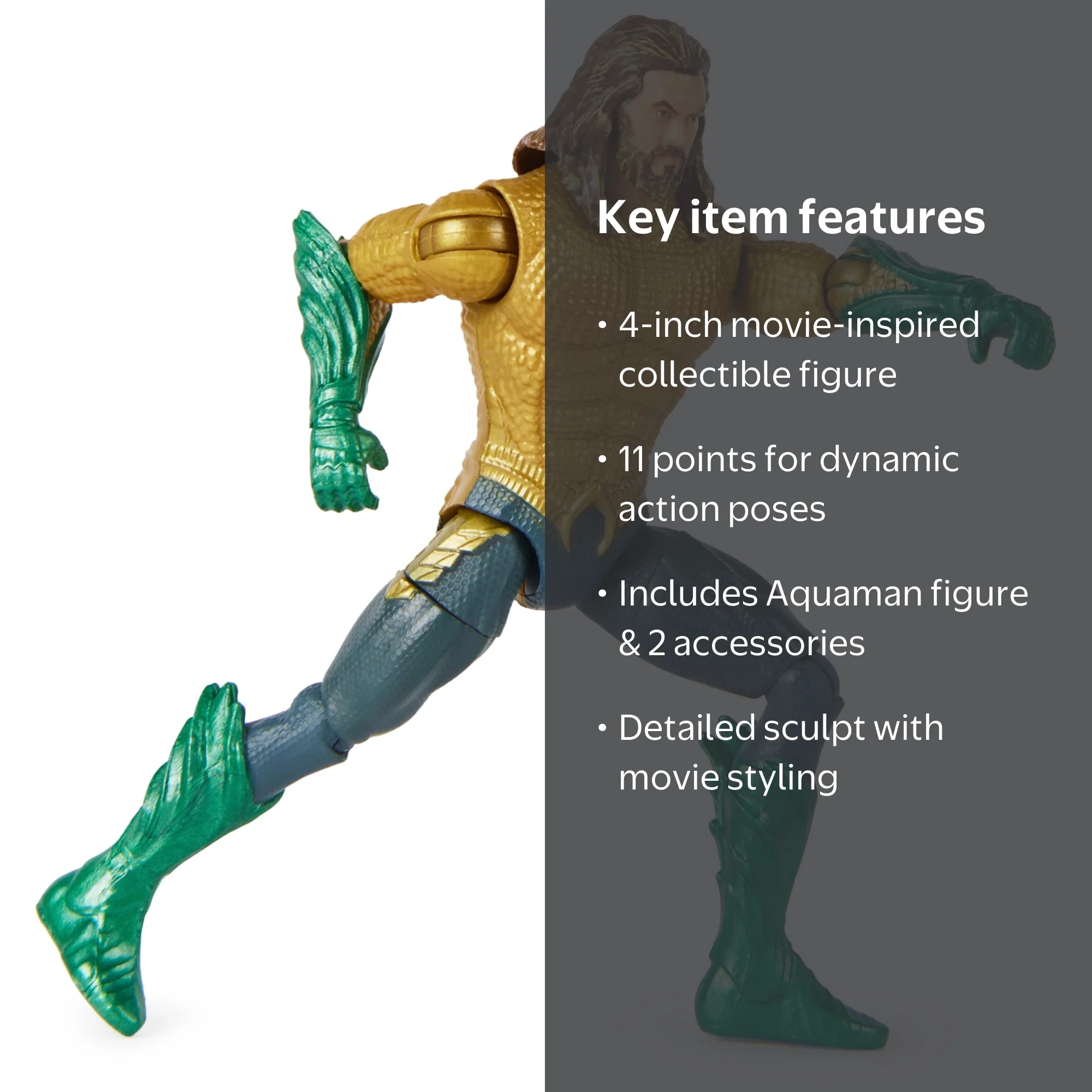 DC Comics, Aquaman Action Figure, Movie-Inspired, 4-inch - Walmart.com