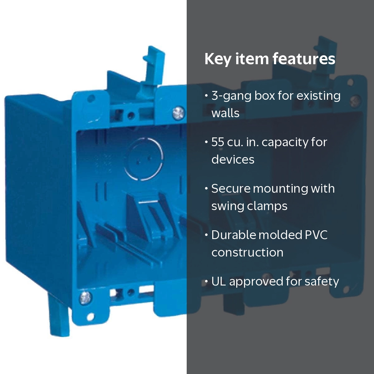 Thomas & Betts Carlon B355R 3-Gang PVC Electrical Switch/Outlet