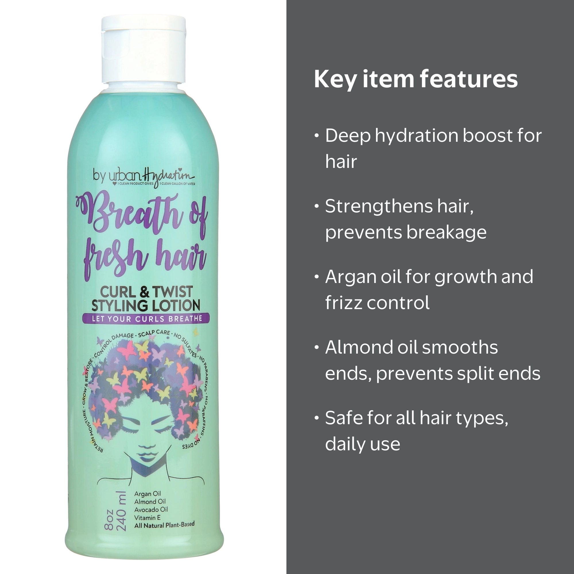 Urban Hydration Breath of Fresh Hair Curl & Twist Styling Lotion 8