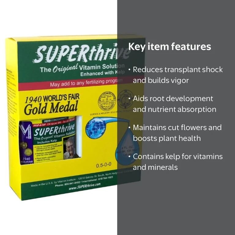 Superthrive Vitamin Solution for Plants 4 oz Reduce Transplant