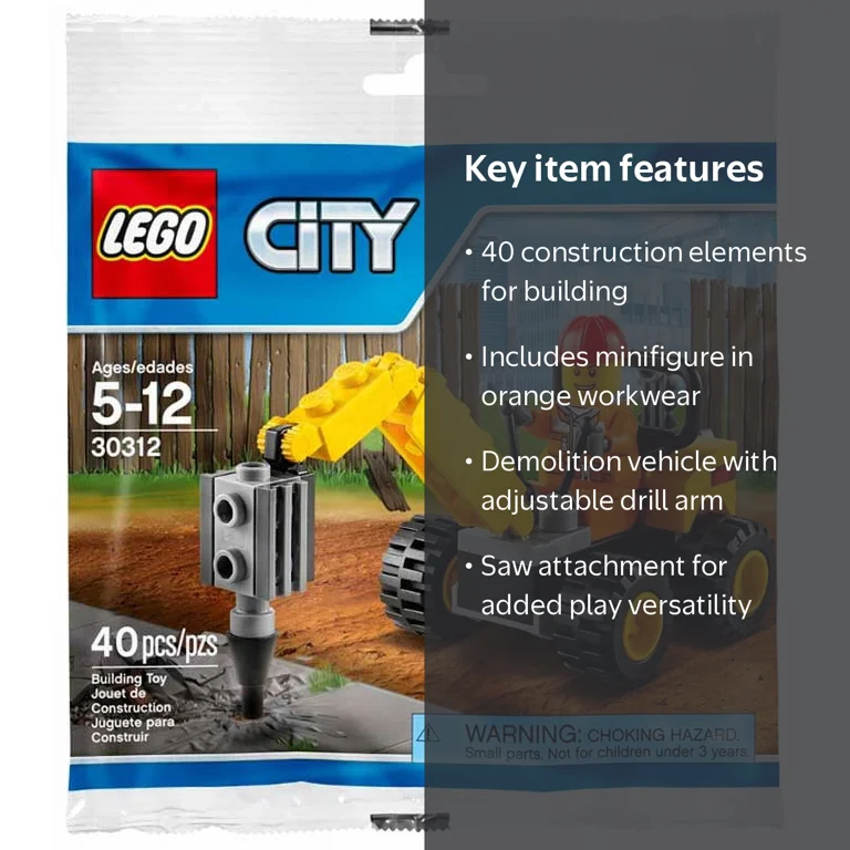 LEGO, Demolition Driller 40 Piece Building Set, 30312, 40 Pieces