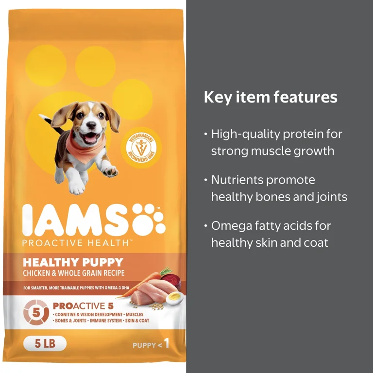 IAMS Proactive Health Puppy Food Dry Chicken, 5 lb Bags - Walmart.com