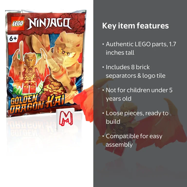 LEGO, Minifigure, Crystalized Kai with Wings and Gold Fire Sword
