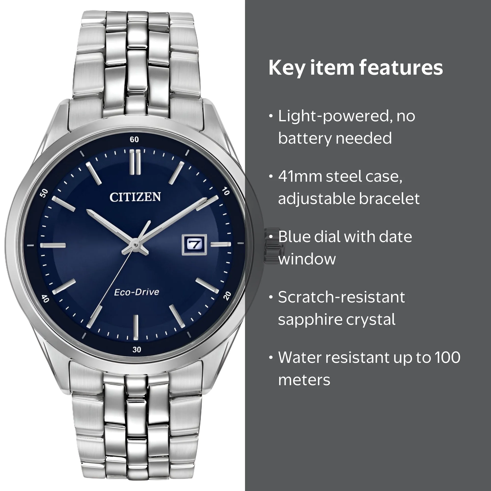 Citizen Men's Eco-Drive Dress Watch, BM7251-53L, Blue Dial