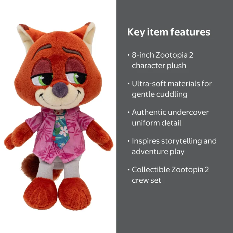 Disney, Plush Toy, 8 inch, Nick Wilde from Zootopia 2 - Walmart.com