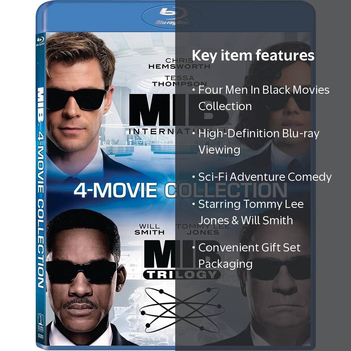New Men In Black Movie 4 Pack: MIB 1 2 3 & International (Blu-ray
