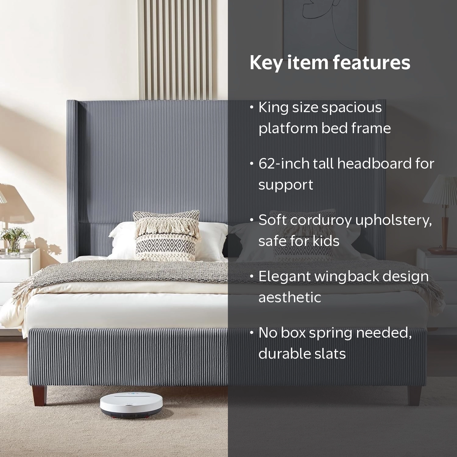King Size Platform Bed | Reinforced hotel bed - Walmart Business