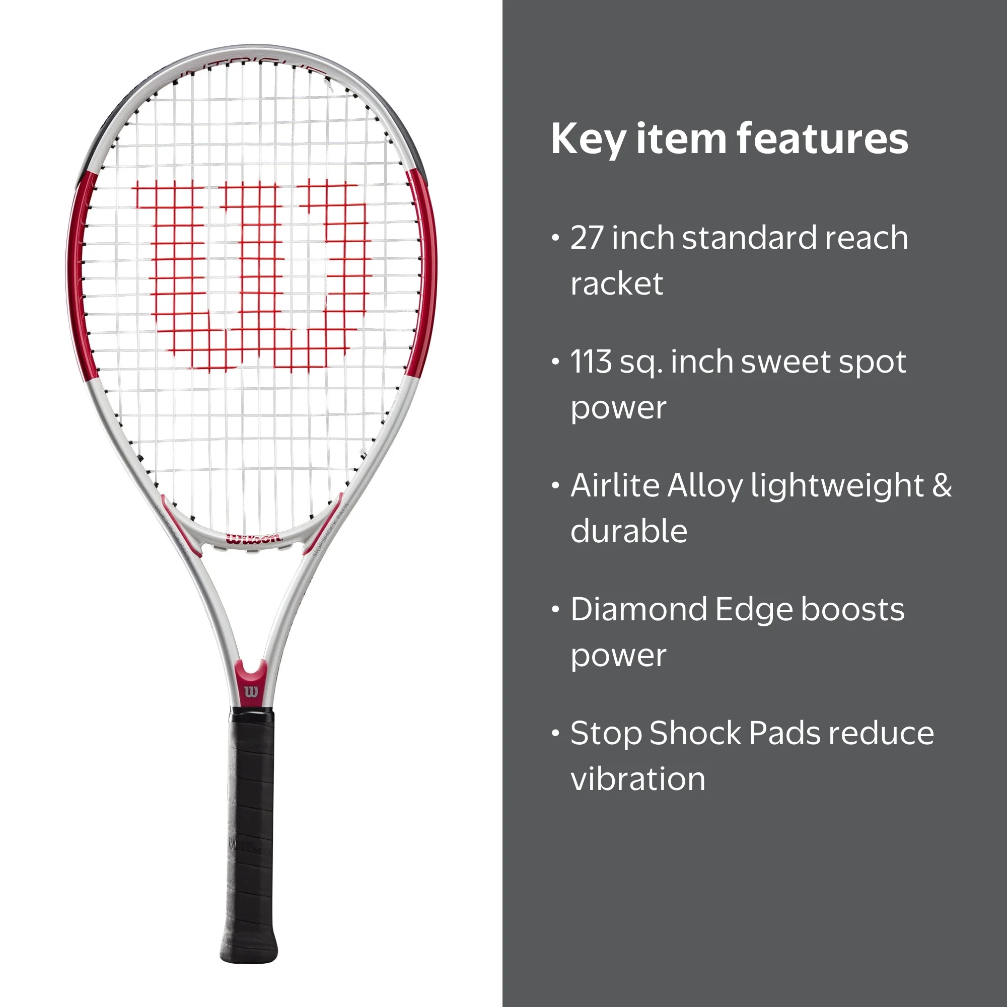 Wilson Intrigue Women's Tennis Racket, Pink, 27