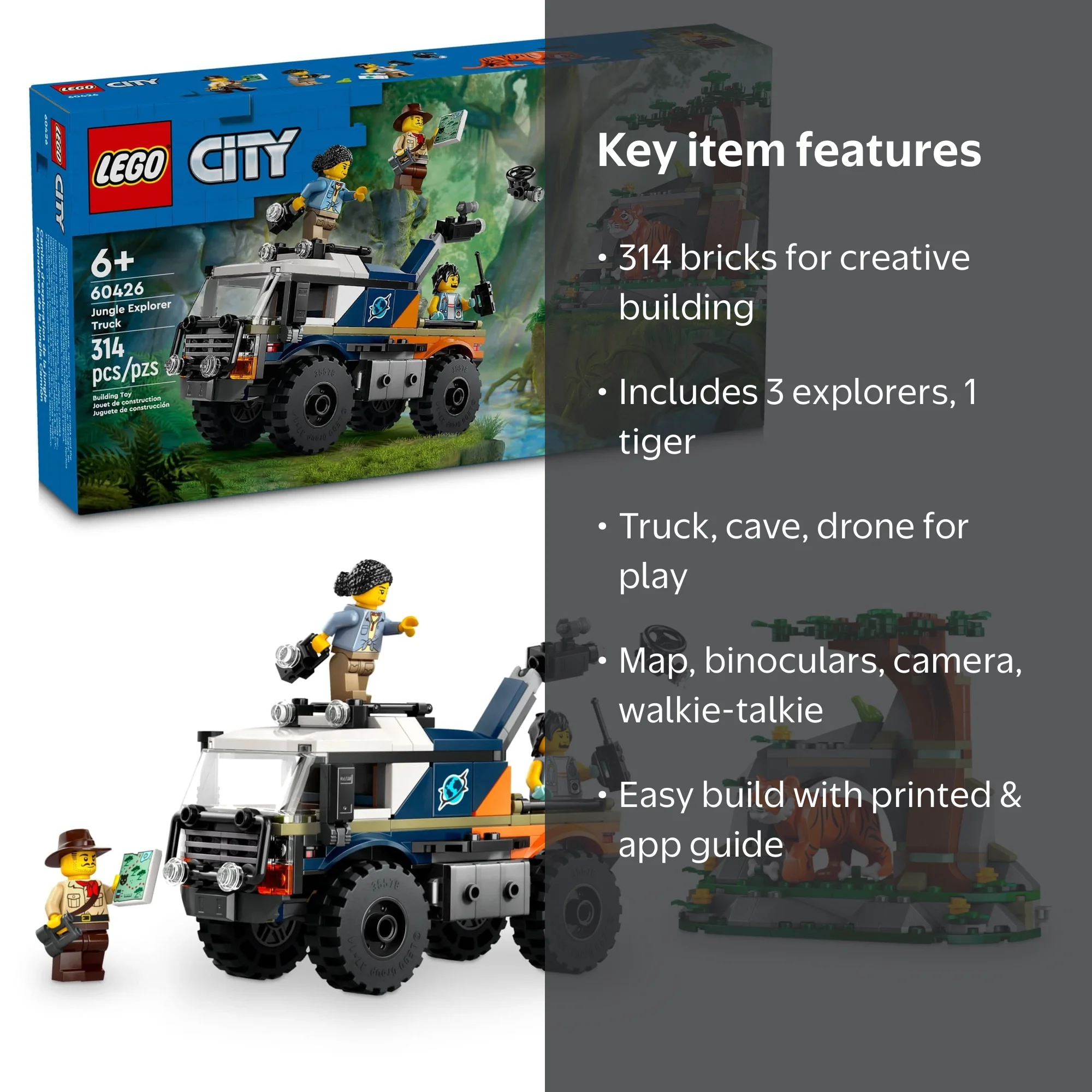 LEGO, City Jungle Explorer Off-Road Truck, 60426, Gift for Ages 6+