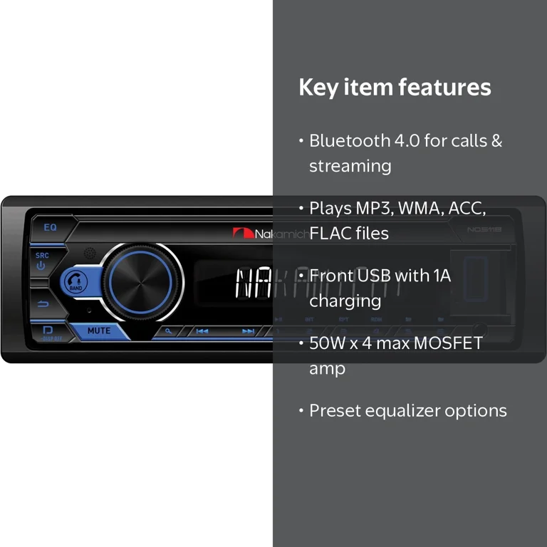 Nakamichi NMNQ511B NQ511B Single-DIN In-Dash Digital Media