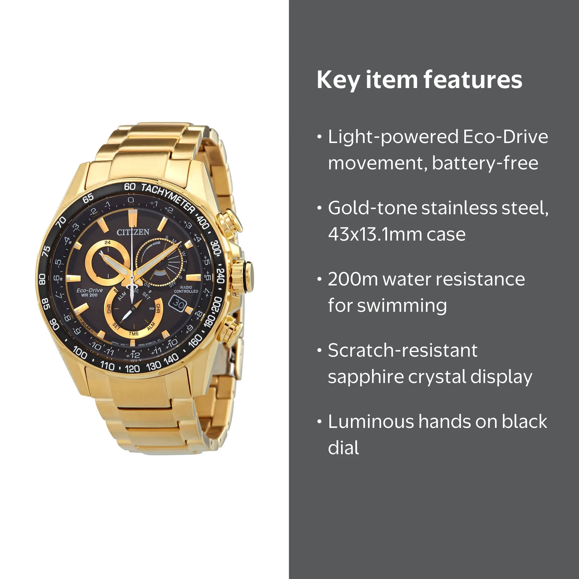 【チータラ⭐︎】CITIZEN ゴールド 腕時計 CITIZEN, Men's Watch, CB5912-50E, Gold stainless steel case