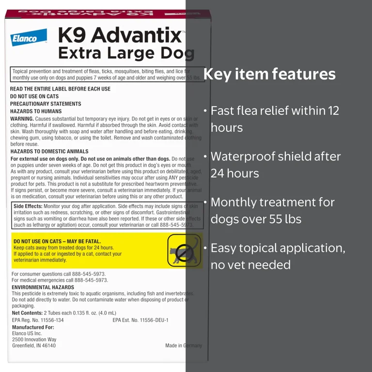 K9 Advantix II Flea, Tick, Mosquito Protection, Extra Large Dogs