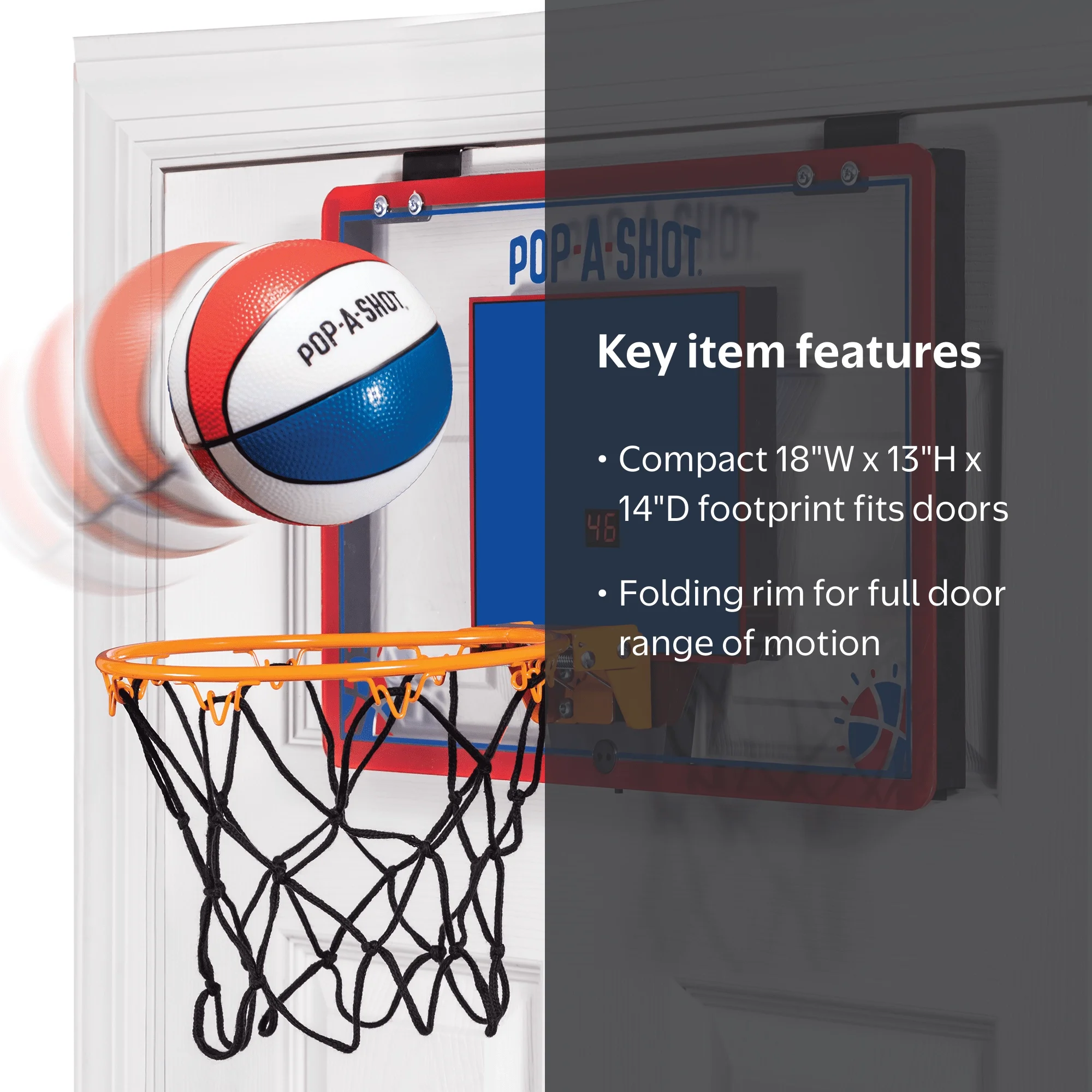 Pop-a-Shot Slam Dunk over-the-door Mini Arcade Basketball Hoop