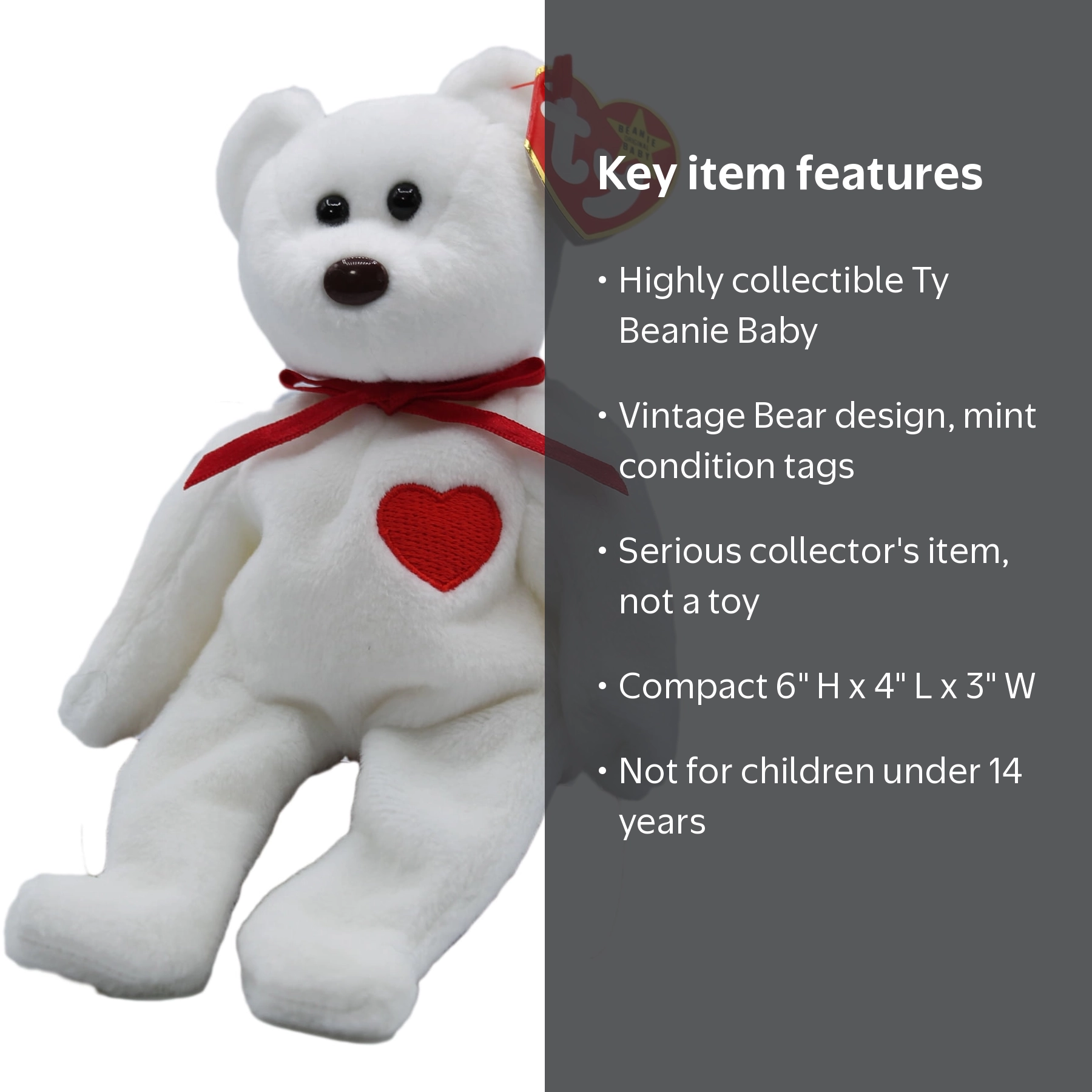 Ty Beanie Baby Teddy Toys: Valentino the Bear | Perfect Birthday