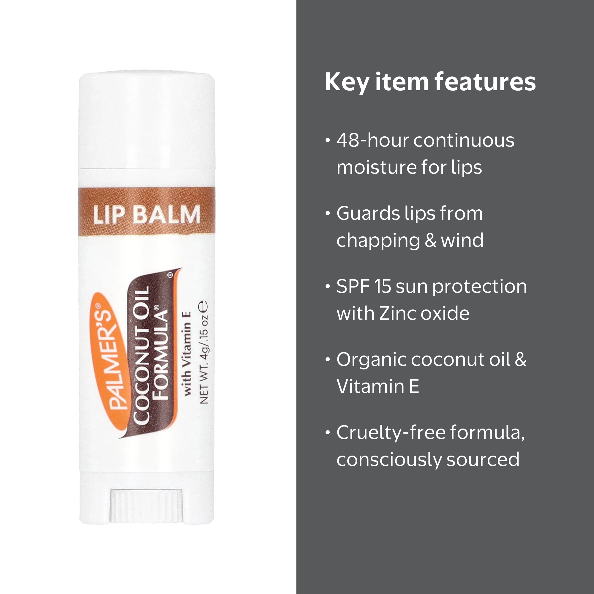 Palmer's Coconut Oil Formula SPF 15 Lip Balm, .15 oz. - Walmart.com